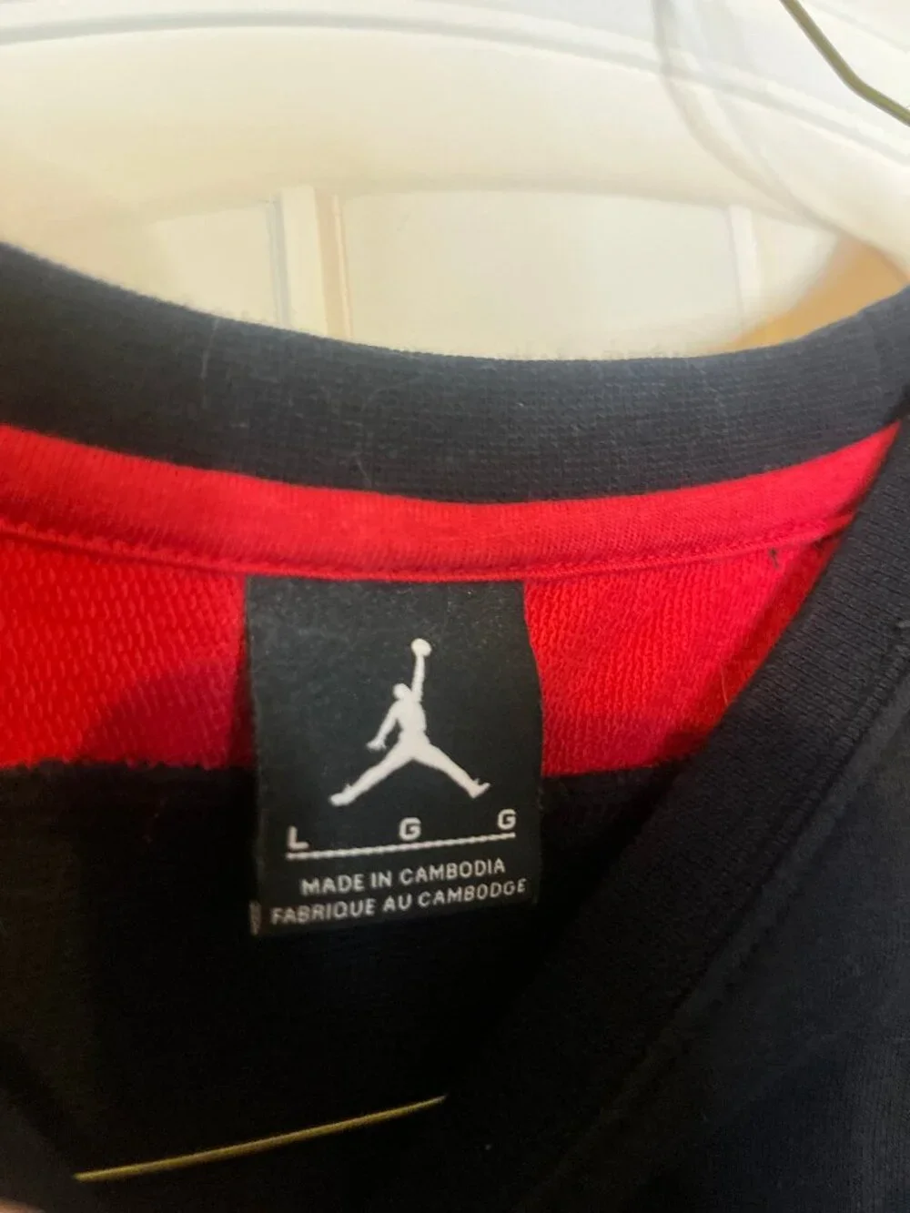 Nike Air Jordan 23 True 3/4 Raglan Tee Black/Red - Size Large